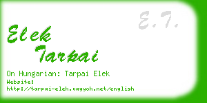 elek tarpai business card